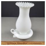 Fenton Glass Hurricane Lamp 8 & 3/8" H