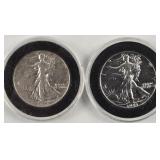 2ct 1943 Walking Liberty Silver Half Dollars