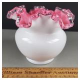 Fenton Glass Peach Crest Vase 5 & 1/4" H