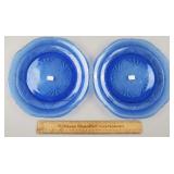 Blue Depression Glass Plates 10 & 7/8" W