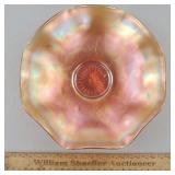 Northwood Carnival Glass Bowl Blossom & Shell 9"