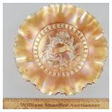 Dugan Carnival Glass Bowl Wildflower 8 & 3/4" W