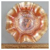 Dugan Carnival Glass Bowl Apple Blossoms