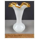 Fenton Glass Vase Gold Crest 8 & 1/4" H