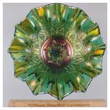 Fenton Carnival Glass Bowl Hearts & Flowers 10"