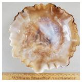 Imperial Caramel Slag Glass Bowl Windmill 8"