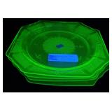 Green Depression Glass Plates Uranium Princess