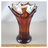 Fenton Carnival Glass Swung Vase Thumb Print