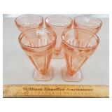 Pink Depression Tea Glasses Adam 5 & 1/2" H
