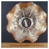 Fenton Carnival Glass Bowl Peacock & Grapes