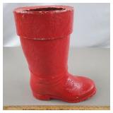 Paper Mache Santa Boot 9 & 1/2" H Christmas