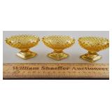 Amber Glass Diamond Cut Salts 2" H