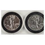 2ct 1943 Walking Liberty Silver Half Dollars