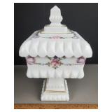 Westmoreland Glass Candy Dish Roses & Bows 8"