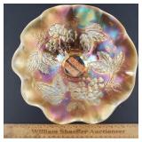 Dugan Carnival Glass Bowl Dogwood Peach Opal.