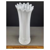 Westmoreland Milk Glass Swung Vase 12 & 1/2"H