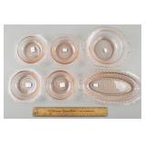 Pink Depression Glass Bowls & Tray
