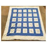 Vintage Hand Stitched Bedspread Top 67 x 72"