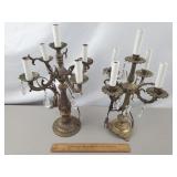 Vintage Candelabra Electric Lamps 17 & 1/2"H