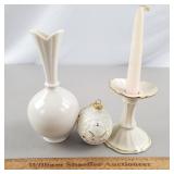 Lenox Vase, Candle Holder & Christmas Ornament