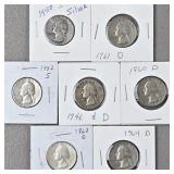 7ct Washington Silver Quarters