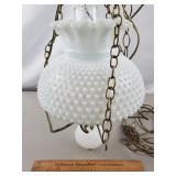 Fenton Milk Glass Hobnail Hanging Lamp
