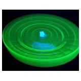 Green Depression Glass Plates 9 & 1/4"W