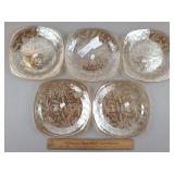 Depression Carnival Glass Plates 8 & 1/4" W