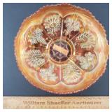 Fenton Carnival Glass Bowl Peacock & Grapes