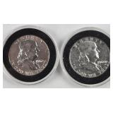 1960 & 1962 Franklin Silver Half Dollars
