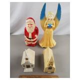 Vintage Christmas Lot - Blow Molds Damaged
