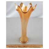 Fenton Carnival Glass Swung Vase Fine Rib 9 & 1/2"