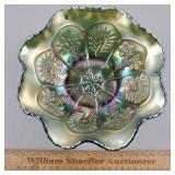 Fenton Carnival Glass Bowl Peacock & Grapes