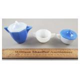 Akro Agate Glass Childs Sugar, Creamer, Pitcher