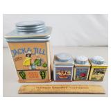 Vintage Labels Canisters, Salt & Pepper Shakers