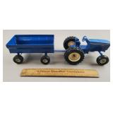 Vintage Ertl Die Cast Toy Tractor & Steel Wagon