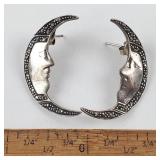 Sterling SIlver Moon Earrings