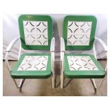 2ct Vintage Metal Lawn Chairs 35 & 3/4" H