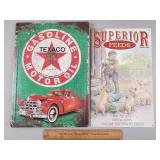 Texaco & Superior Feeds Modern Metal Signs
