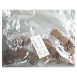 54ct Wheat Pennies All S Mint