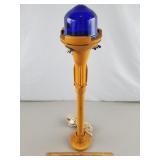 Vintage Airport Runway Light w/ Cobalt Blue Glass