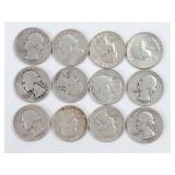 12ct Washington Silver Quarters