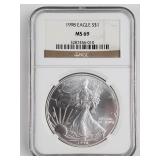 1998 American Silver Eagle Dollar MS69 NGC