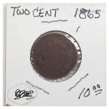 1865 Two Cent Coin