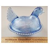 Vintage Indiana Glass Hen on Nest Glass Dish 5" H