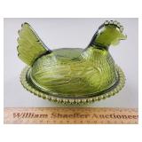 Vintage Indiana Glass Hen on Nest Glass Dish 5" H