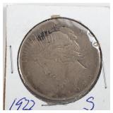 1922 S Peace Silver Dollar