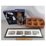 Stadium Picture, Longaberger Basket, Toy Bear