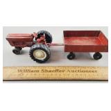 Diecast Toy Tractor & Steel Wagon
