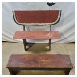 2ct Wooden Benches - Up to 33" H